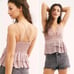 NWT Free People Adella Cami Pink Mauve Lace Cropped Tiered Hem boho Tank Medium