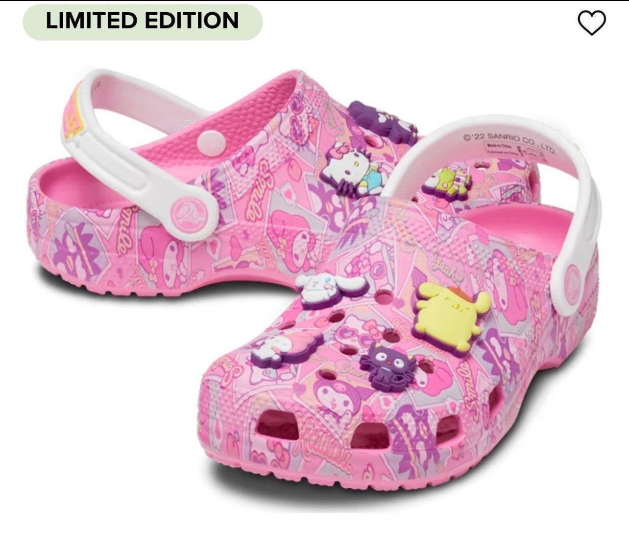 New Pink Hello Kitty x Crocs Kids Children Junior Jibbitz Sanrio Size J4