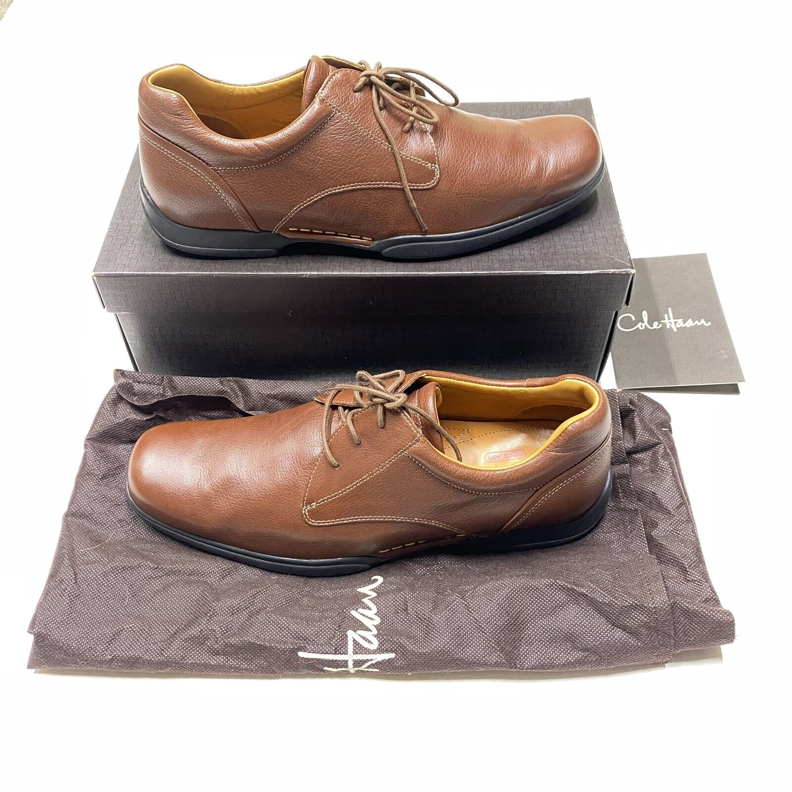 Cole Haan NikeAir PAPAYA 12M Brown Leather Shoes W/Box Great Condition