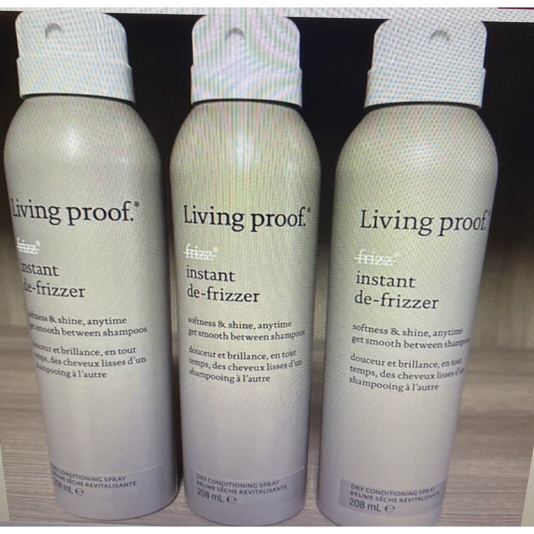 Living Proof No Frizz Instant De-Frizzer Dry Conditioning Hairspray 6.2 Oz X 3