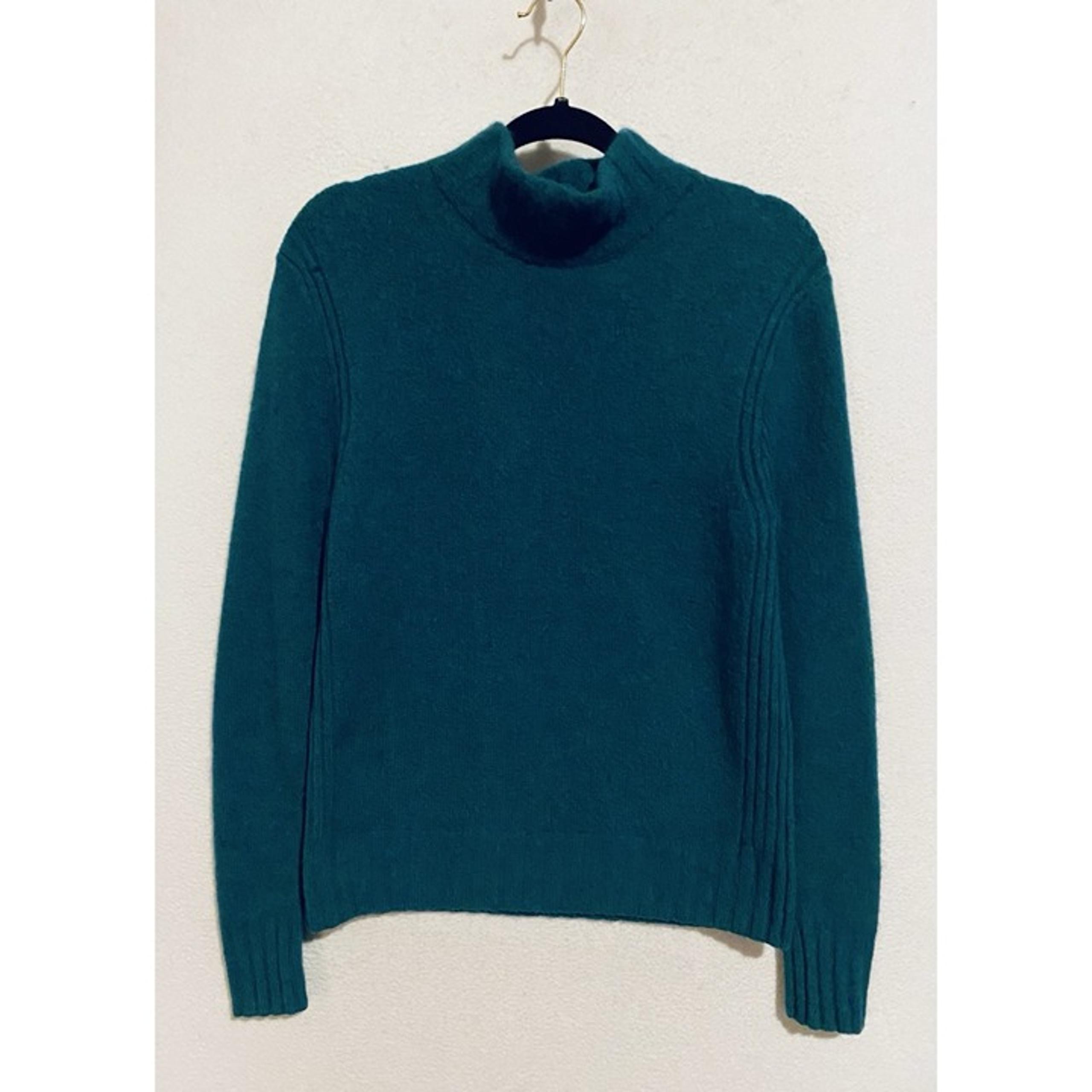 J Crew Sweater Womens Medium Turquoise Mock Neck Supersoft Yarn Wool Alpaca
