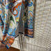 Chico’s Slinky Knit Maxi Skirt Size 2 Large Blue Brown Multi Maxine Print NEW
