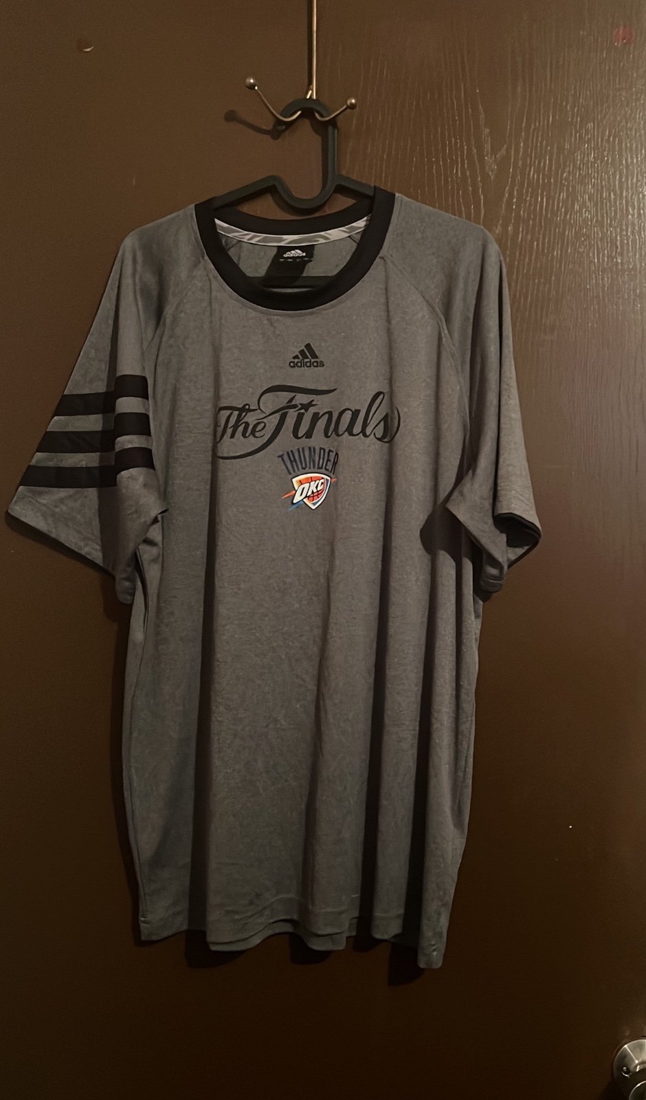 NBA Adidas aman Sz L The Finals Thunder OKC #35 Kevin Durant Polyester T-Shirt