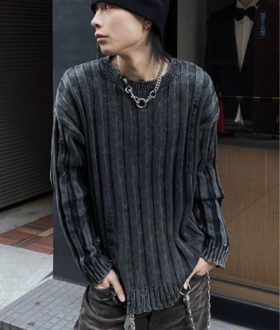 超人気新品 XU】Dyeing Damage Knit トップス