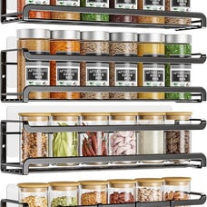 Spice Rack wall mounted 4 Pack, Space-Saving Spice Organizer for Spice Jars