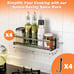 Spice Rack wall mounted 4 Pack, Space-Saving Spice Organizer for Spice Jars
