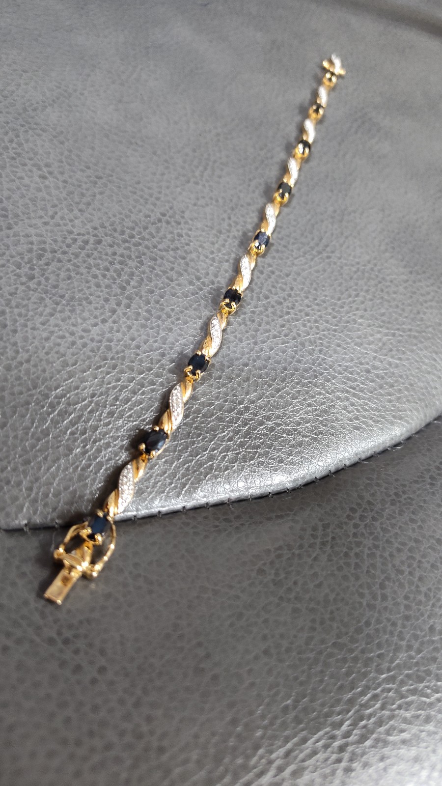 Sterling silver gold plated amethyst and CZ tennis bracelet