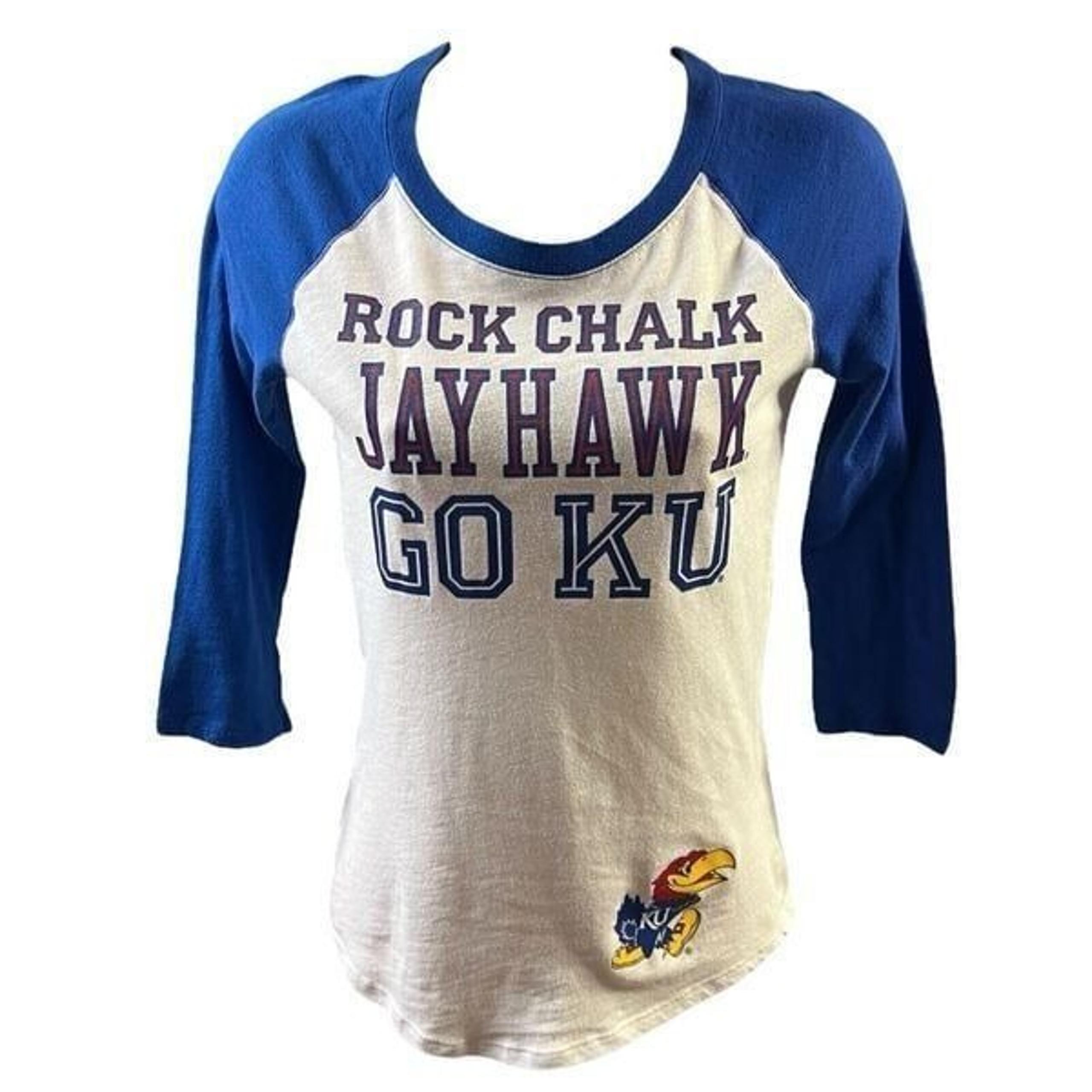 PINK Victoria’s Secret Collegiate Collection TShirt 5th & Ocean XS Rock Chalk KU
