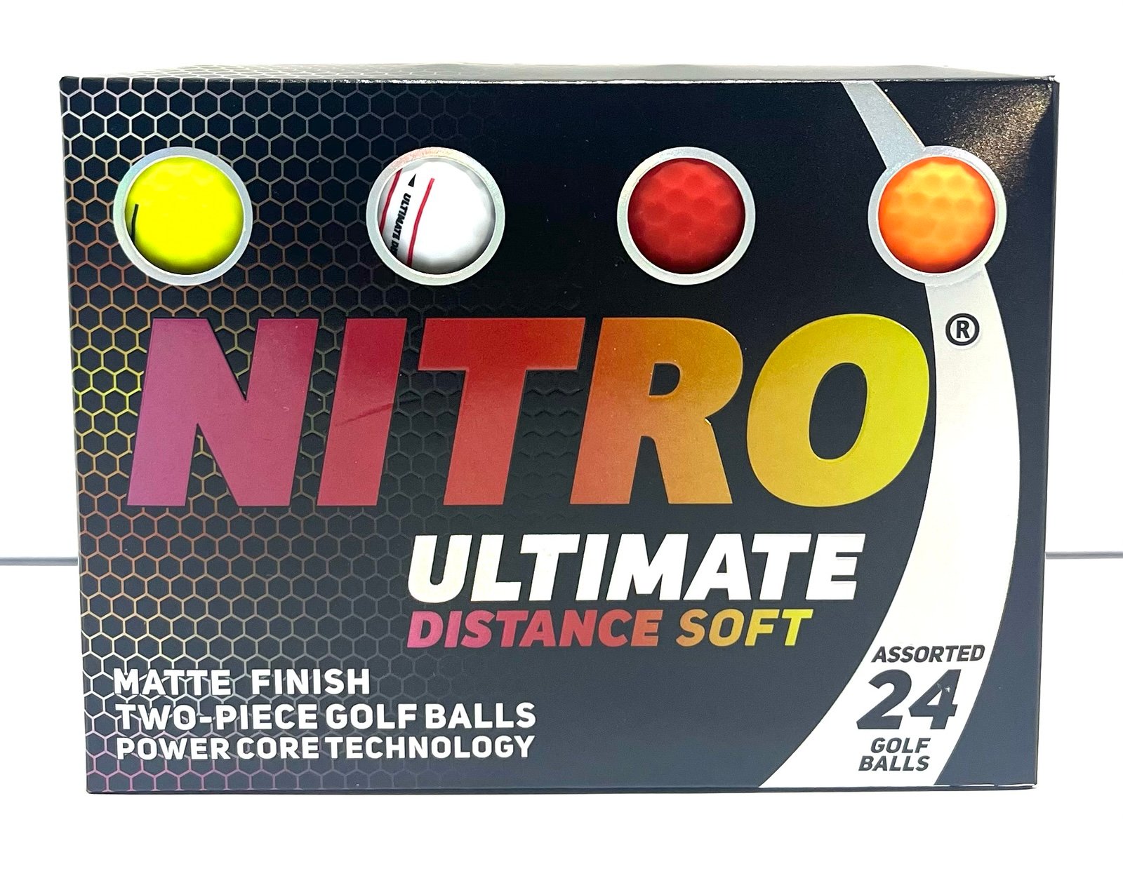 Nitro Golf Ultimate Distance Soft Multi Golf Ball, 24-Pack, Matte