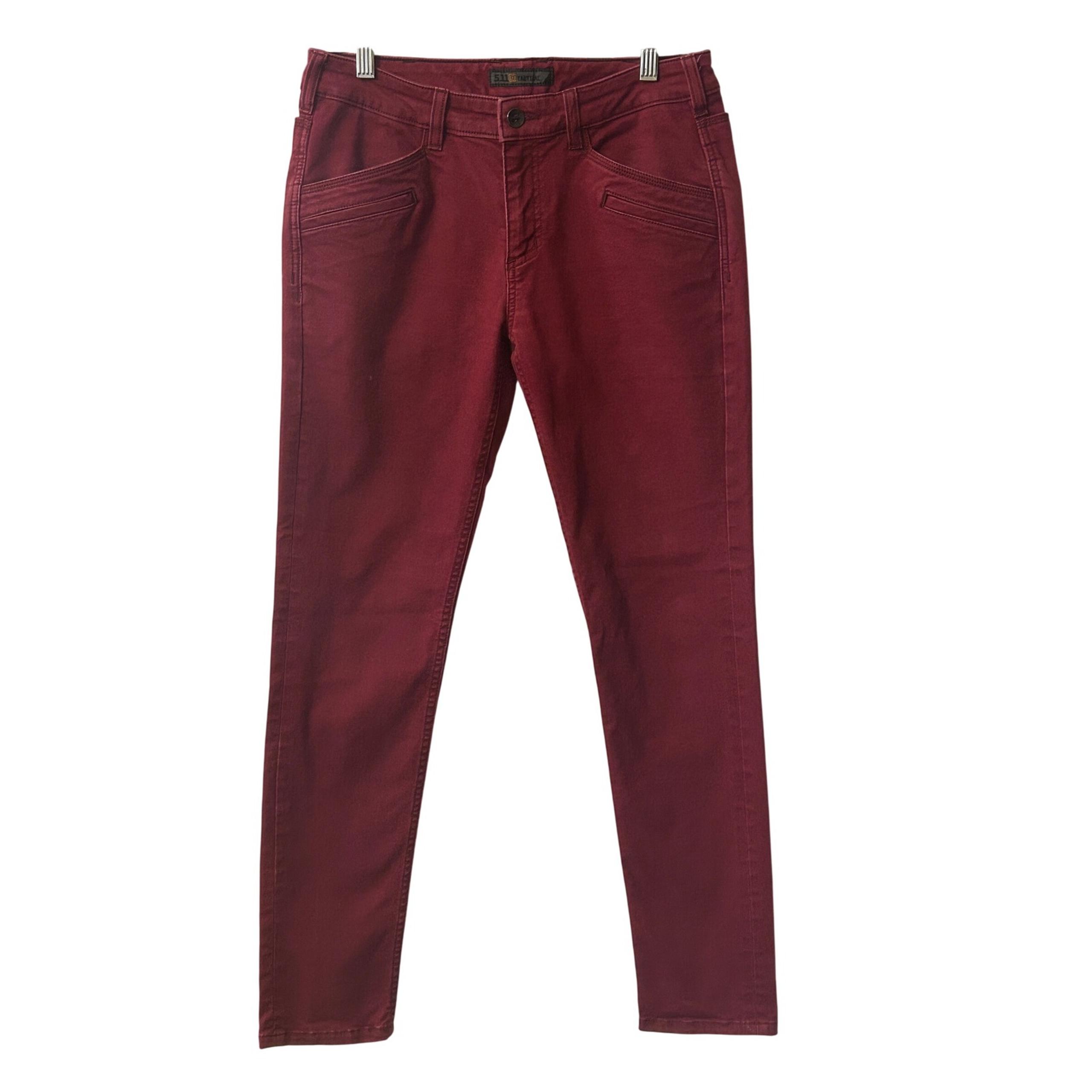 5.11 Tactical Defender Pants Slim Fit Burgundy Stretch Comfort Size 6