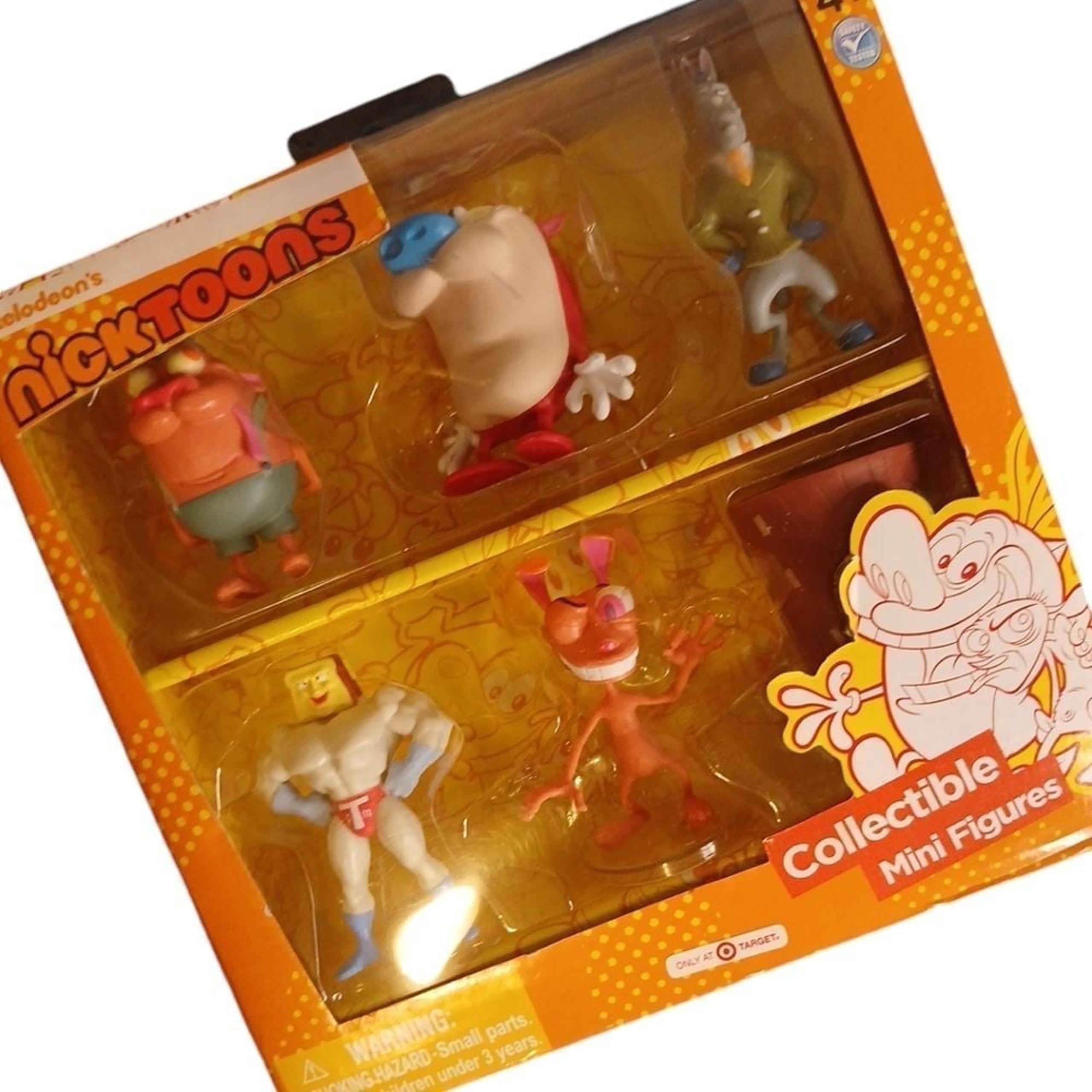 Nicktoons Ren and Stimpy 2" Deluxe Collector Figure Set 6-Pack NIB
