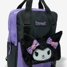 Sanrio Kuromi Fuzzy Face Backpack School Bag Hello Kitty Friends kurumi