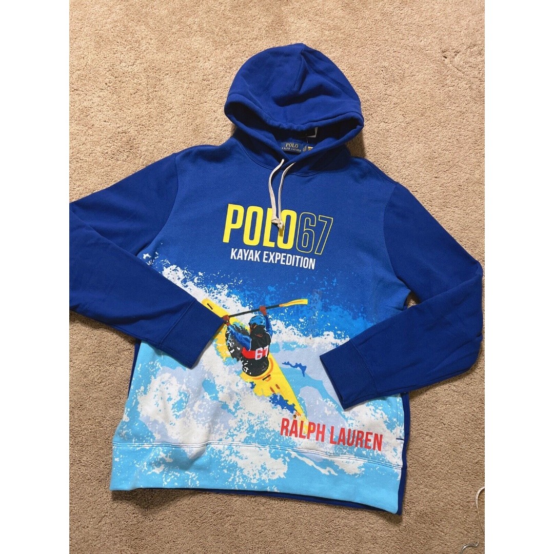 RALPH LAUREN POLO 67 SWEAT HOODIE KAYAK EXPEDITION SIZE L NWT 248