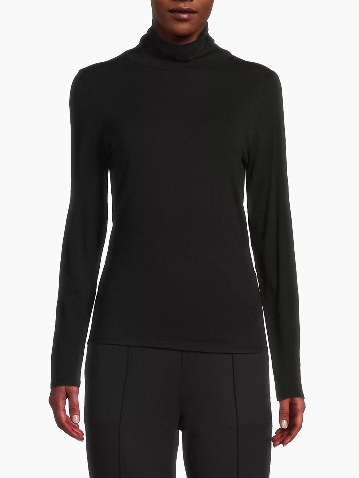 Eileen Fisher Black Slim Turtleneck Top