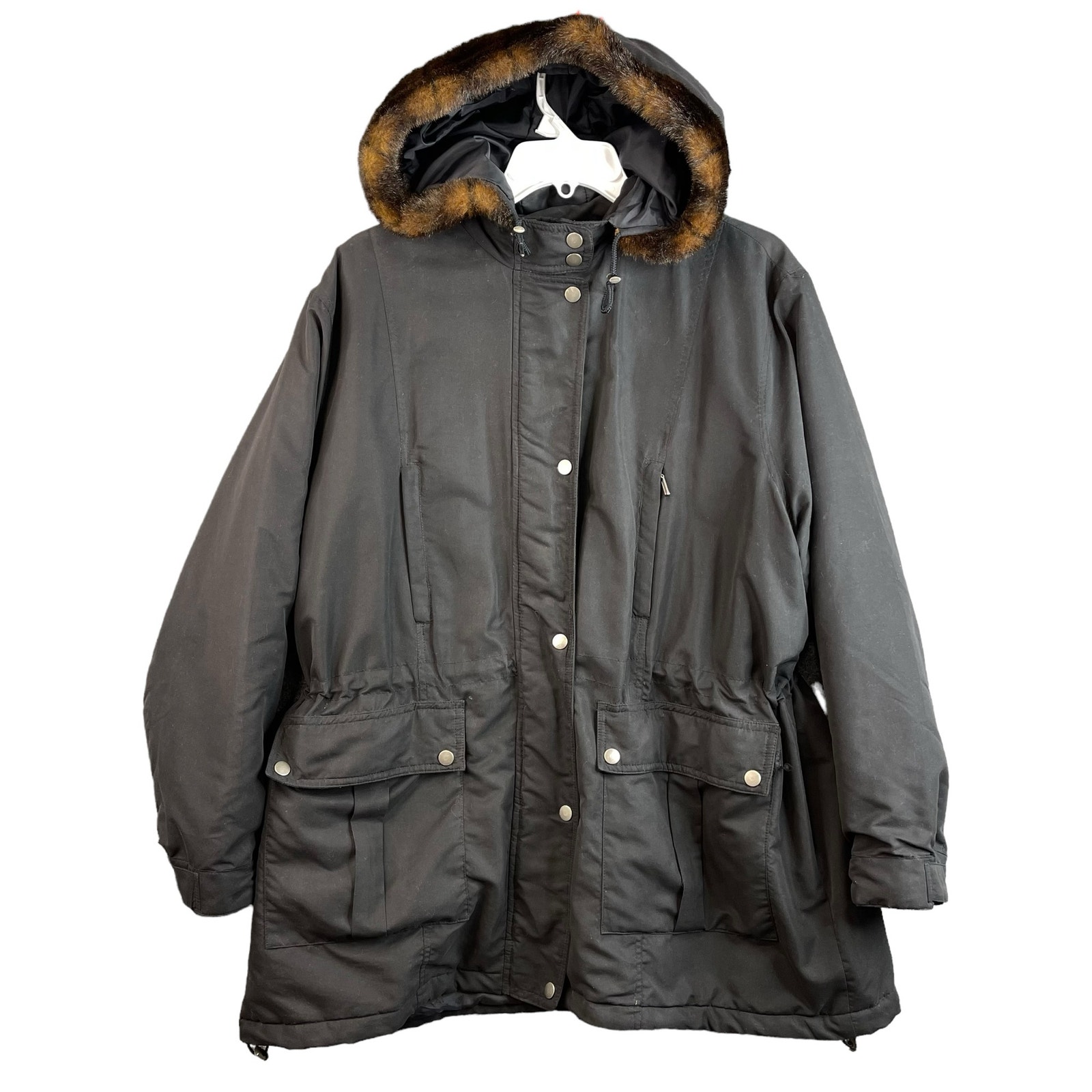 Charter Club Womens Parka Jacket Size 2XL Black