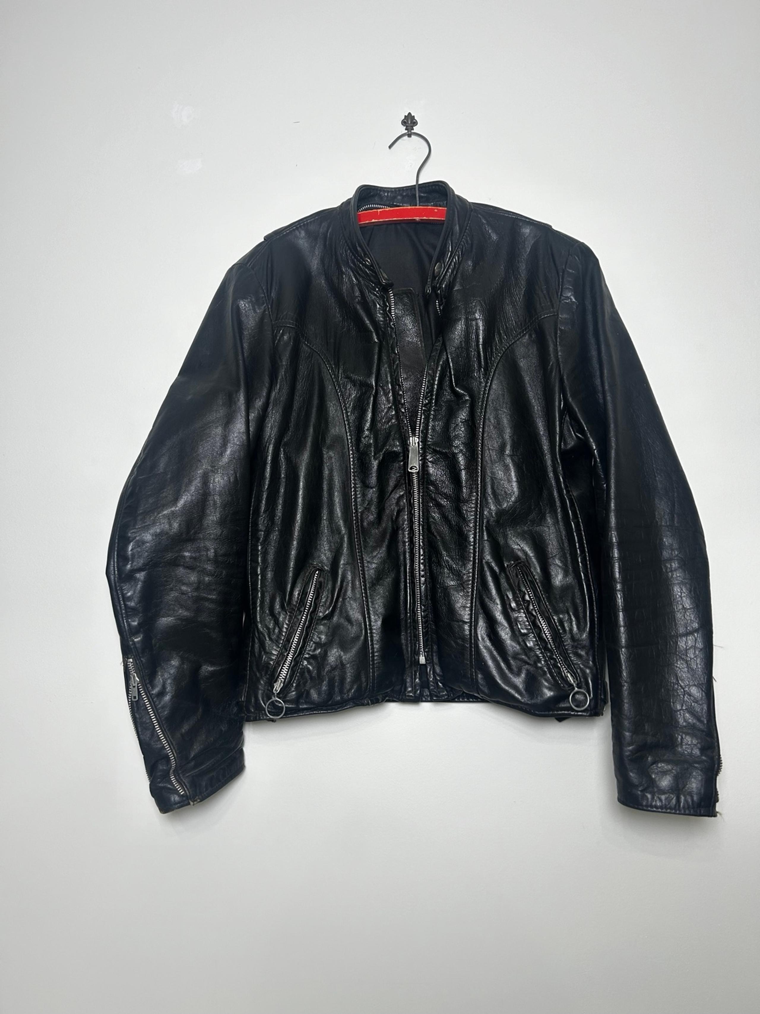 Vintage 1960s Brooks Leather Motorcycle Jacket Men’s Sz 40 Cafe Biker Talon Zip