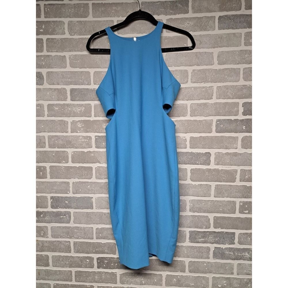 ELIZABETH AND JAMES COCKTAIL CUTOUT BACK SHEATH DRESS, HYACINTH Blue Size 6 NWT