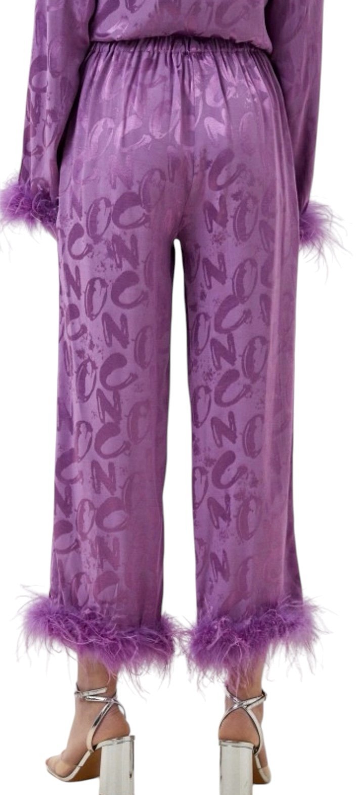 Nocturne Sateen Faux Fur Trimmed Pants
