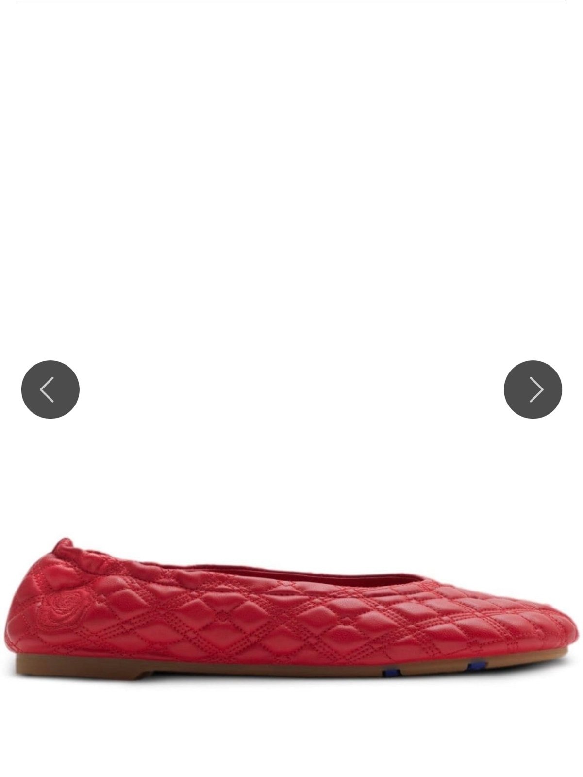 NWT BURBERRY Sadler leather ballerina shoes size 37.5 color red