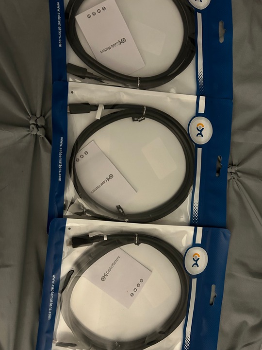Set of three BN USB-C 20 Gbps cable