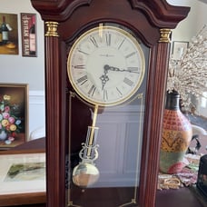 Howard Miller Wall Clock Model #620-220works excellent 12”x28” Quartz movmt