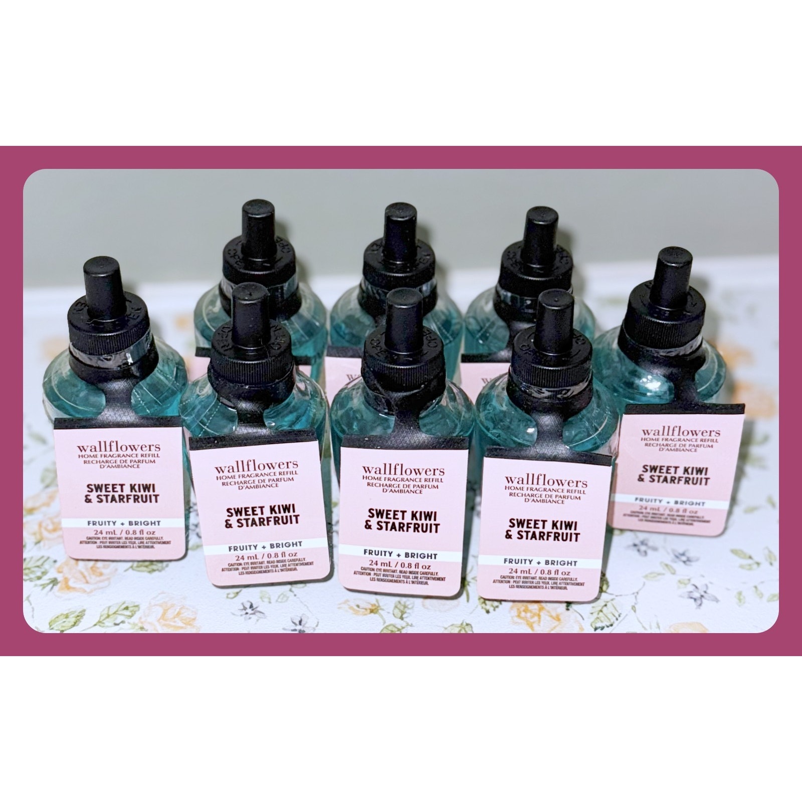 Bath & Body Works 0.8 oz Sweet Kiwi & Starfruit Wallflowers Fragrance Refill x8