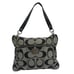 Coach Signature Poppy Metallic Gray & Black Crossbody 18135