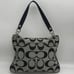 Coach Signature Poppy Metallic Gray & Black Crossbody 18135