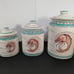 3 piece set of canisters crawfish pattern by De La Mer