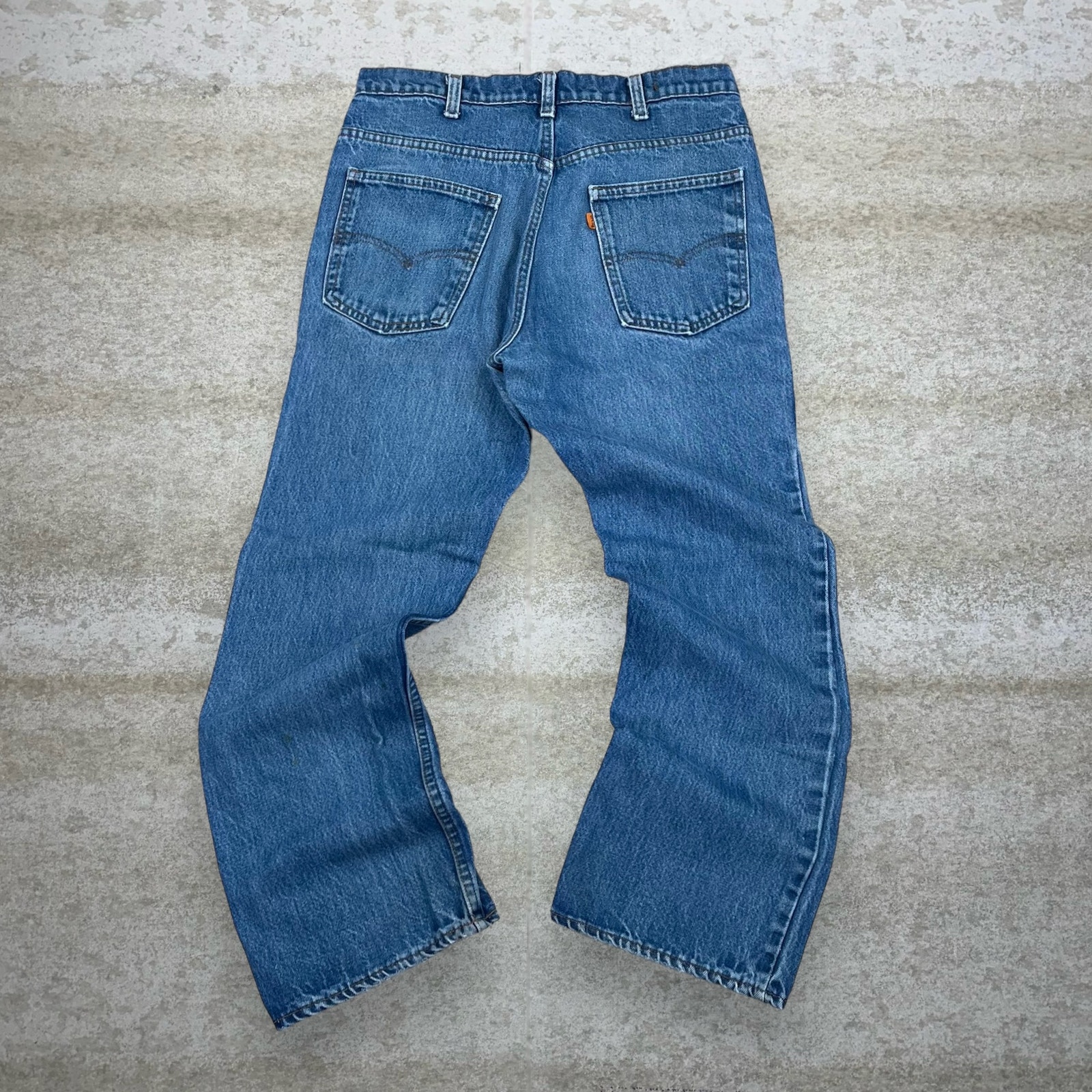 True Vintage Orange Tab Levis Jeans Flared Bell Bottoms Bootcut Medium Wash 70s