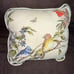 Vintage Fabric Perched 4 Birds Nature Pillow 10.5 x 9 Single Stitch