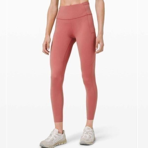Lululemon Fast and Free High Rise Tight 25 Cool Cherry Tint Size 10