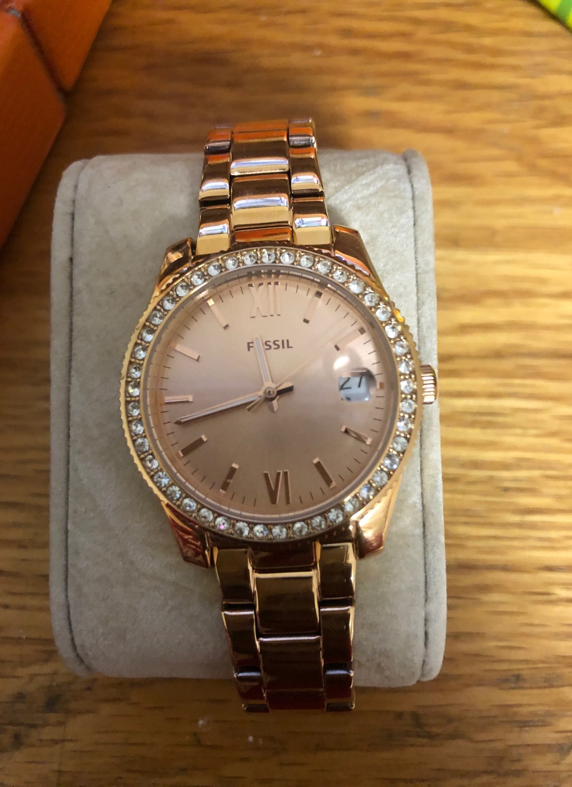 Rose gold fossil Watch.