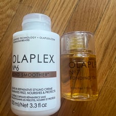 Olaplex No. 6 Bond Smoother Reparative Styling Creme and No. 7 bonding oil