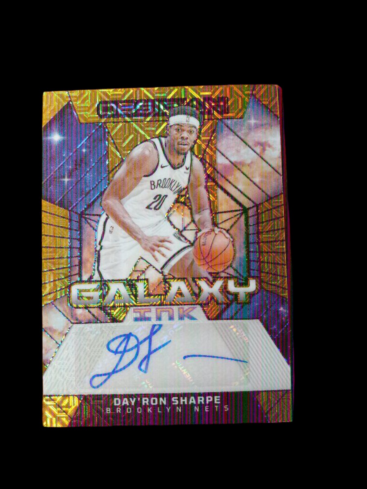 Day'Ron Sharpe 2023-24 Panini Obsidian Galaxy Ink Gold Flood Electric Etch /10