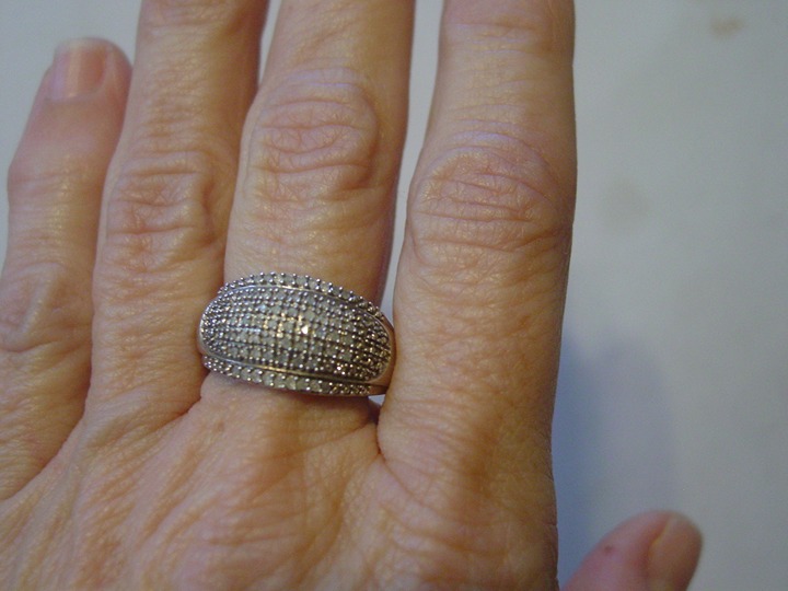Sterling Genuine Diamonds Ring Size 8 1/4
