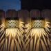 Solar Deck Lights, 4 Pack Iron Solar Fence Lights Outdoor Waterproof Garden Deco