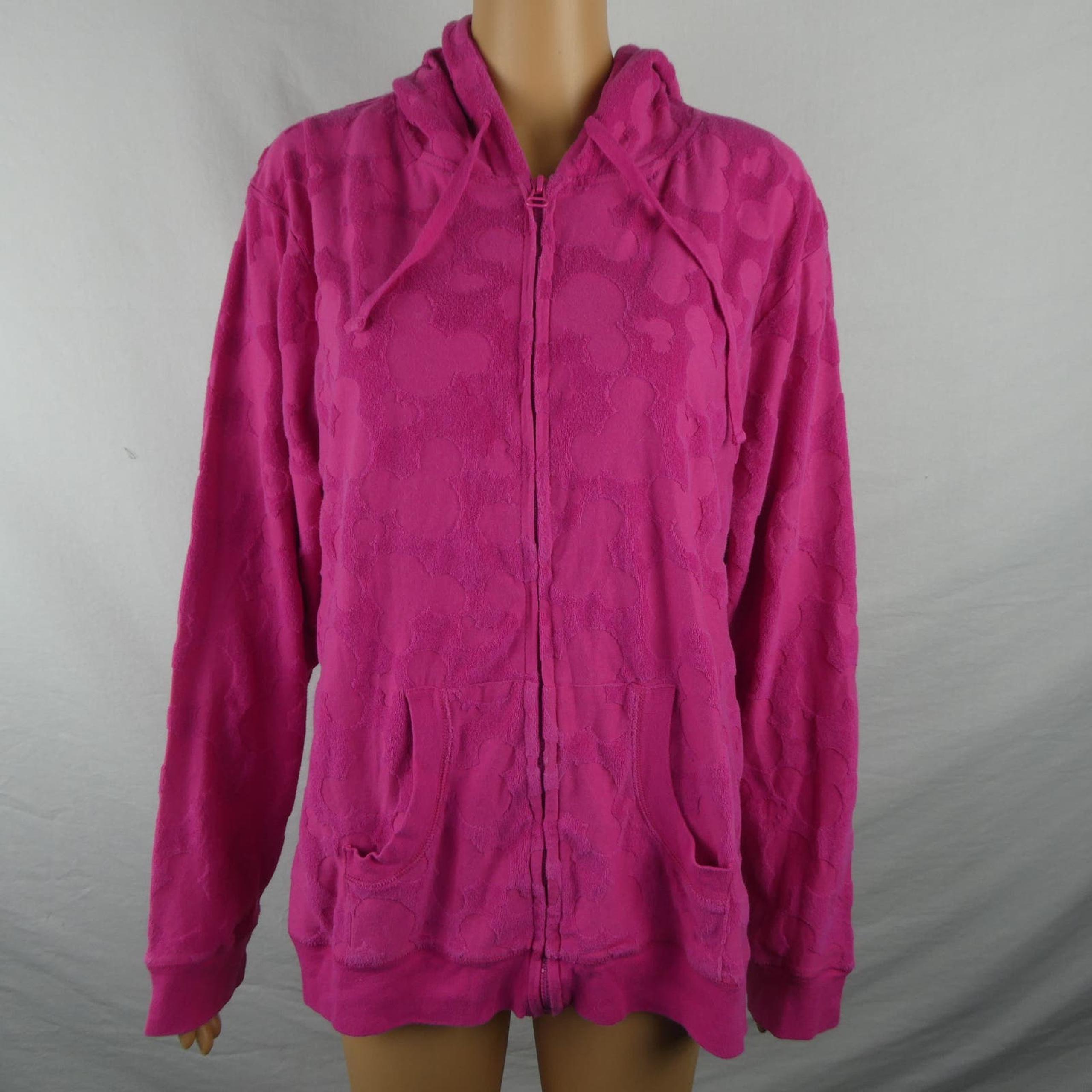 Disney Store Mickey Mouse Icon Head Ears Full Zip Hooded Sweatshirt Terrycloth