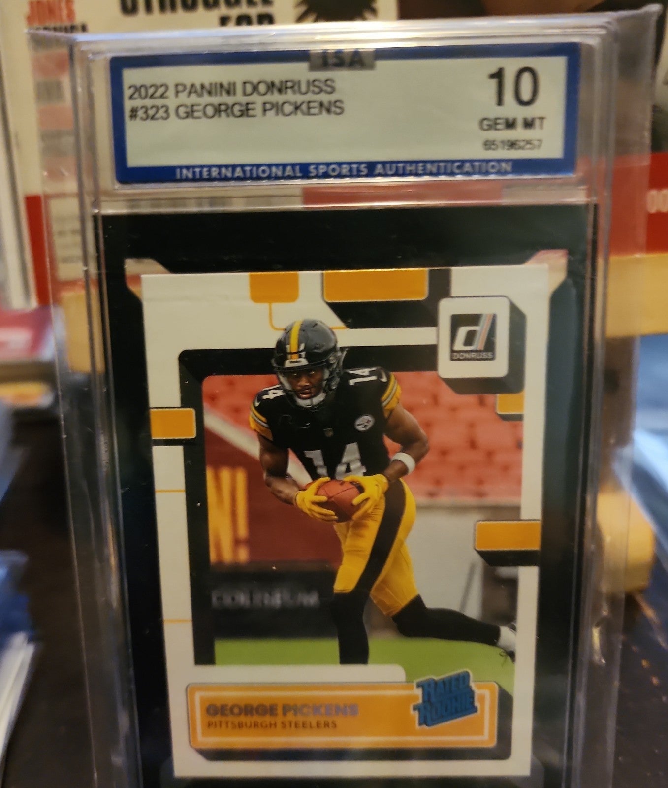 George Pickens Pittsburgh Steelers 2022 Panini Donruss rookie ISA GEM MT 10