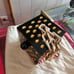 Annao Cube Blaack Bag With Golden Crystals