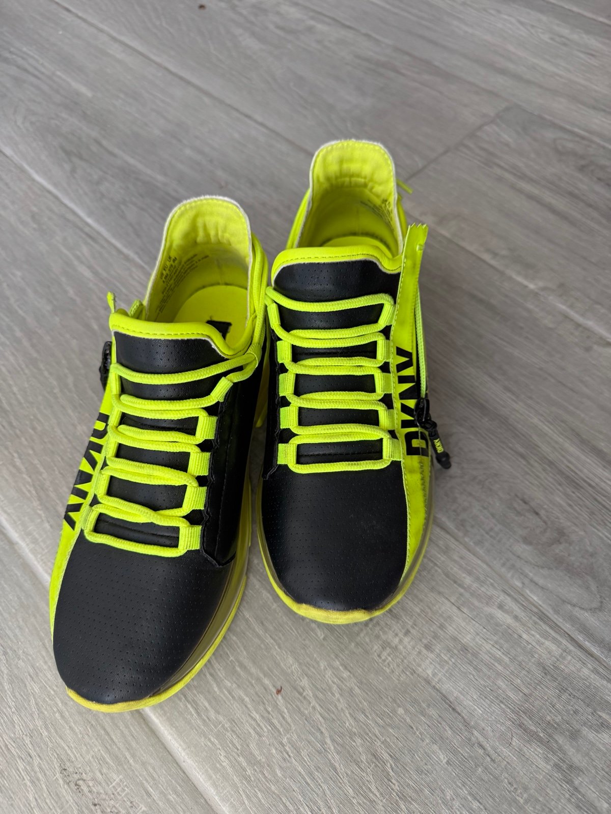 DKNY Tokyo lace up-zip shoes 6.5 black and green | Mercari