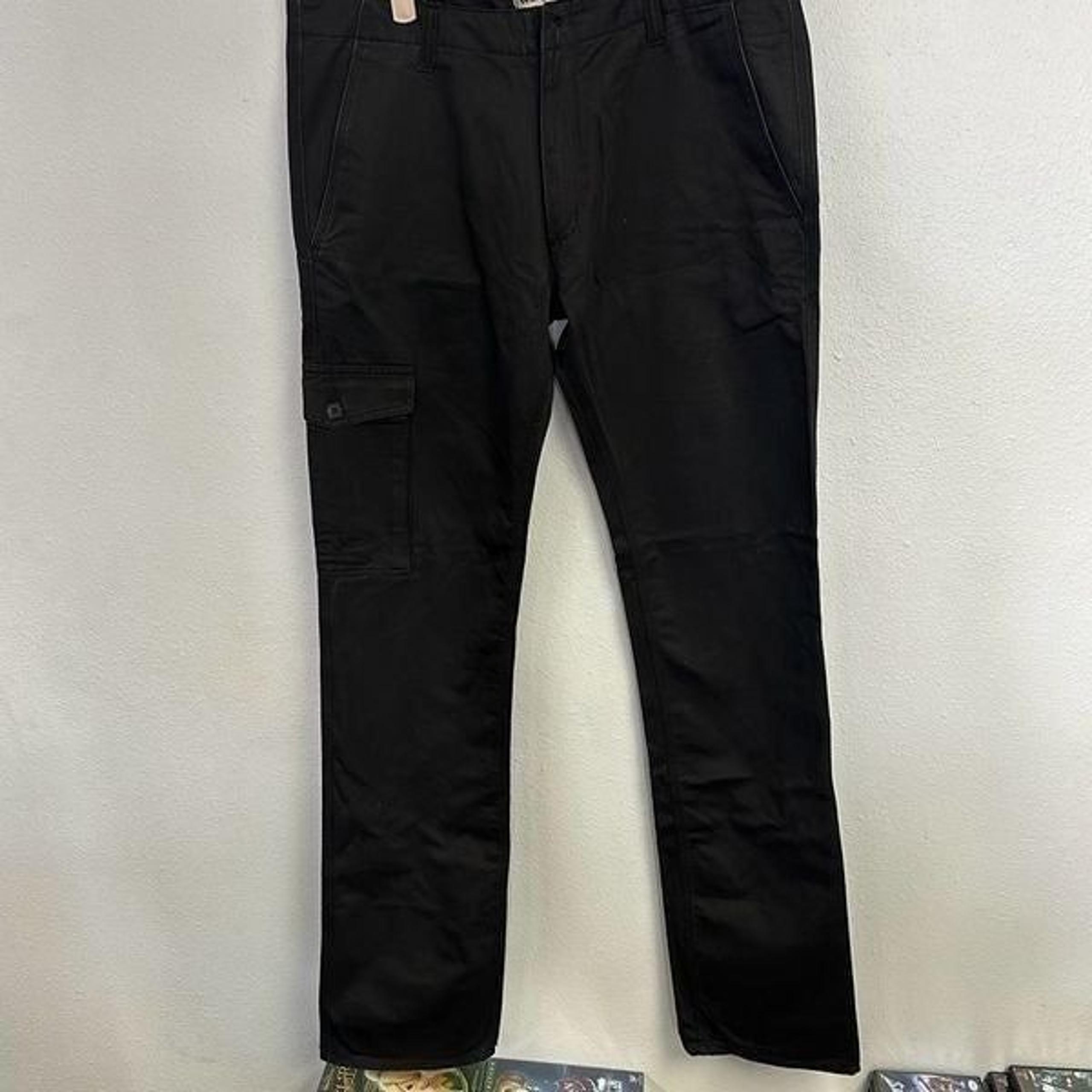 Acne Jeans Men’s Black High Waist Straight Leg Cotton Cargo Pants Size 36