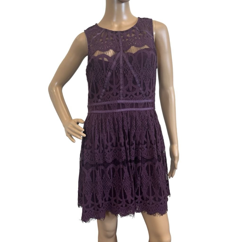 Women's Lily Rose Purple Lace Dress Size XL