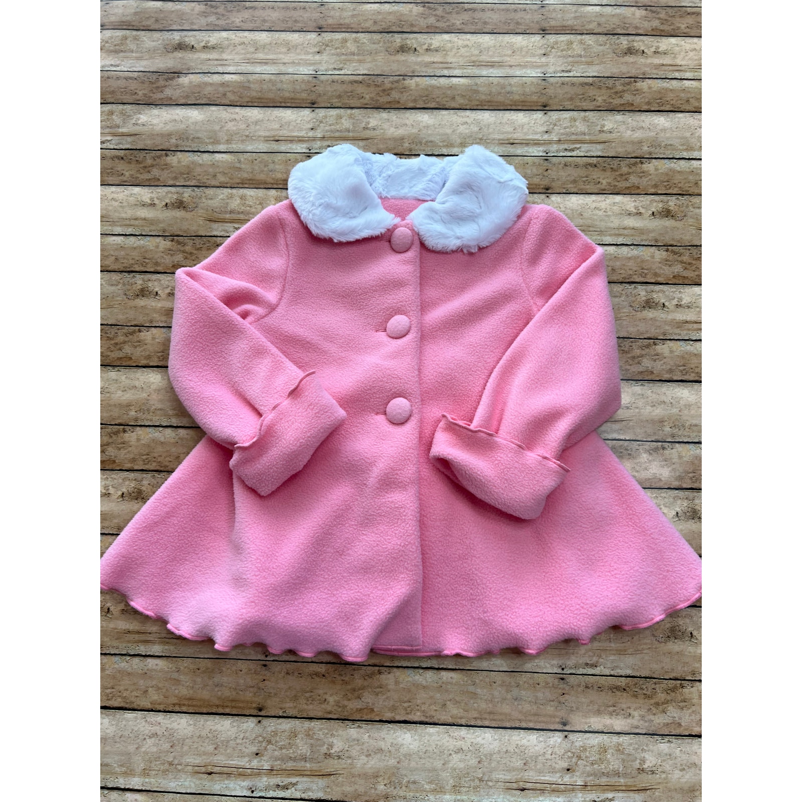 Ric Rac & Ruffles Pink Fleece Coat Size 3T