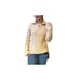 Jones New York Vintage 100% Merino Wool Cream Knit Zipper Sweater Size Small