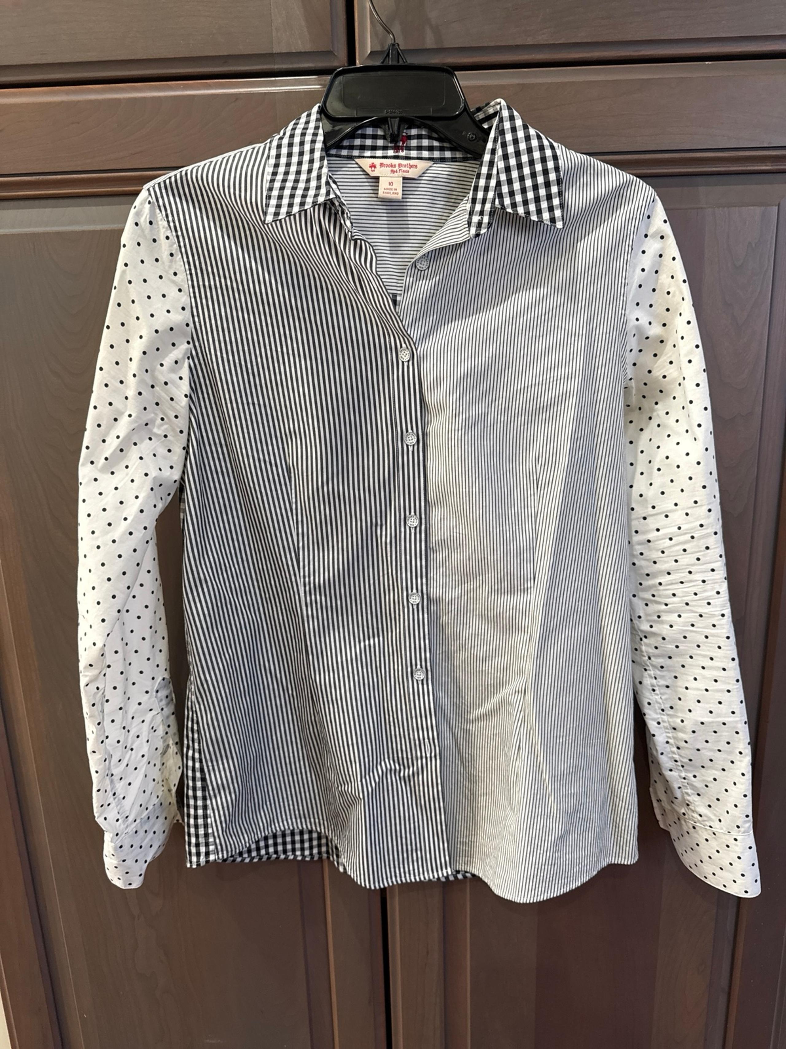 Brooks Brother Red Fleece Button Down Blouse Size 10