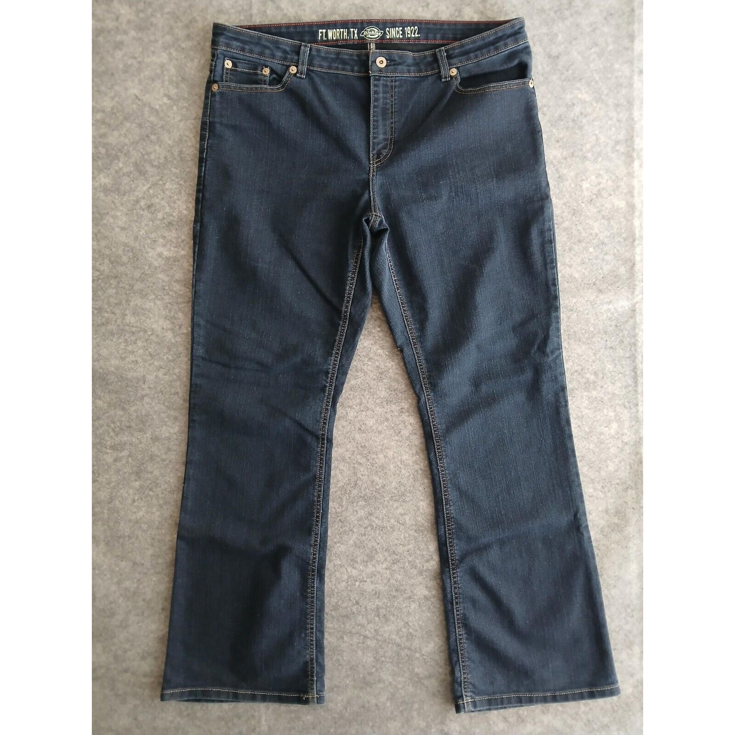Dickies Relaxed Fit Bootcut Jeans Womens SZ 16 (40x32) Blue Denim Style# 20697