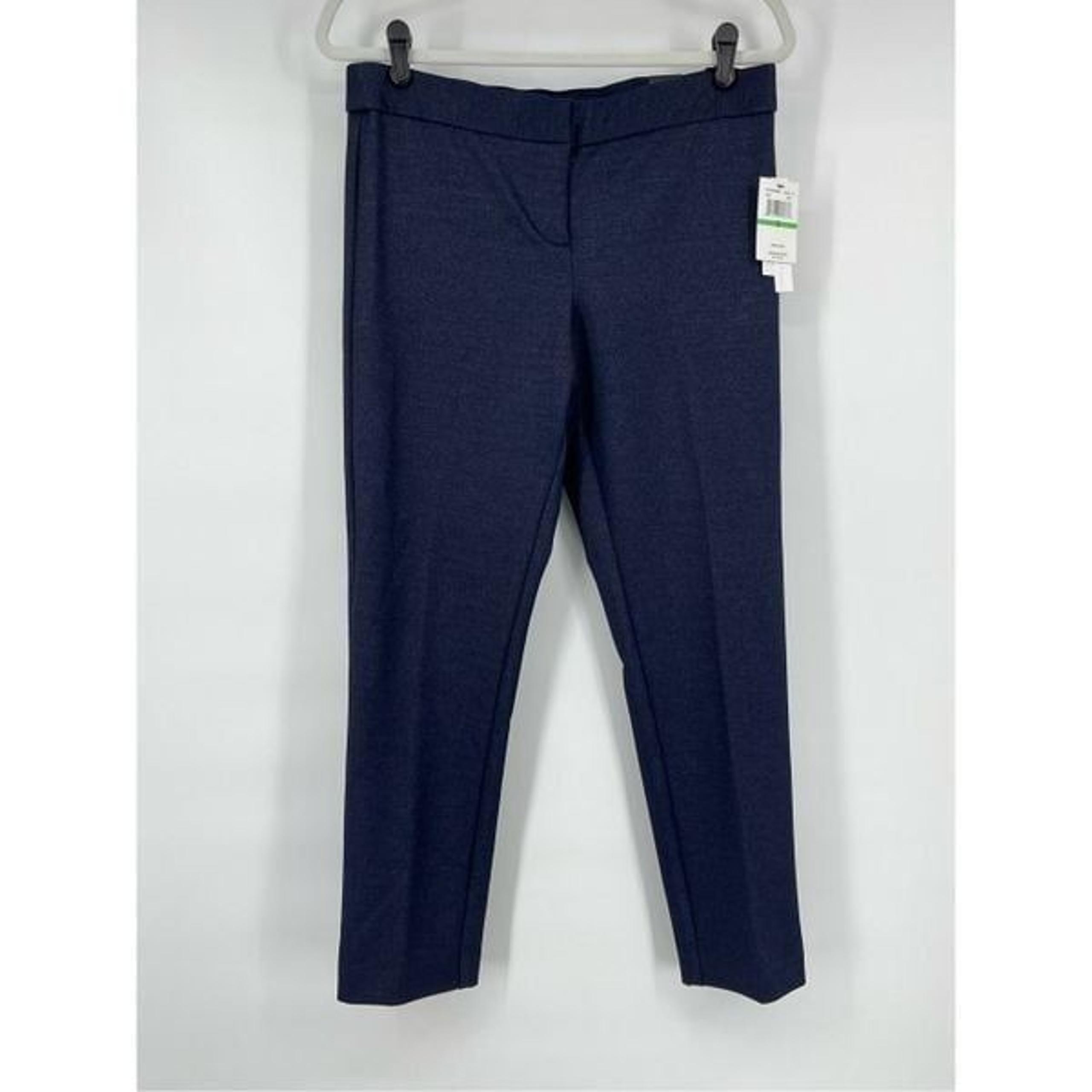 NEW Amanda & Chelsea ContemporaryFit AnklePant MetallicBlue Size 8 Elastic Waist