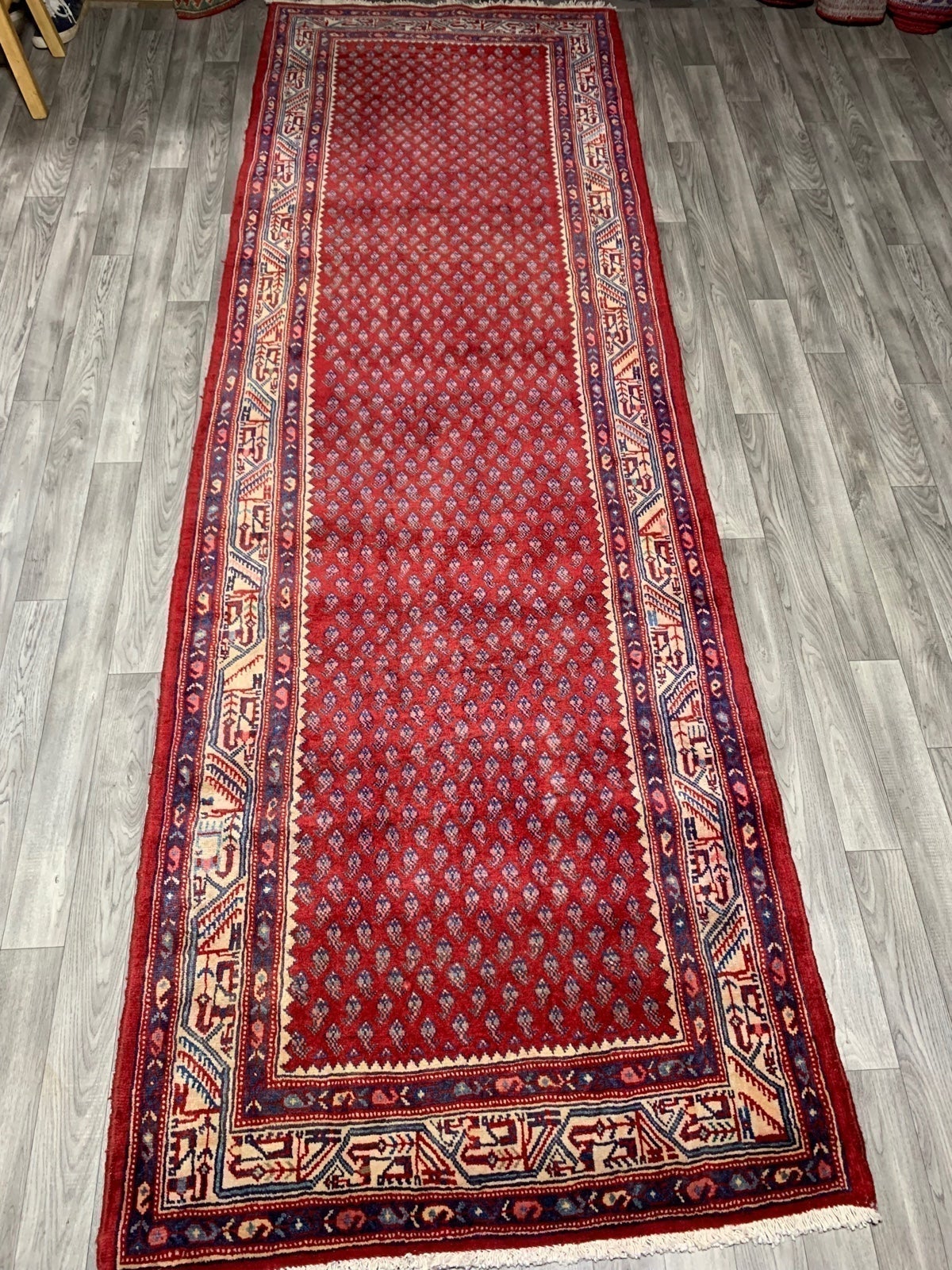 Kurdish handmade wool rug 3’7x10’7