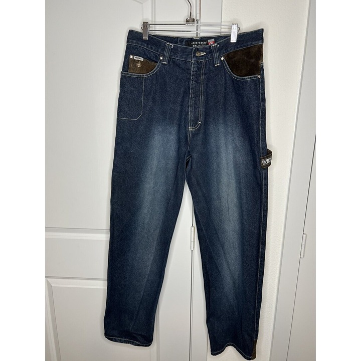 Vtg Johnny Blaze Hip Hop Jeans Mens sz 34 2 Tone Light And Dark (A20)